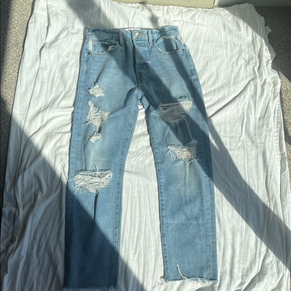 Frame Denim Le Original Light Blue Distressed Jeans - Picture 2 of 8